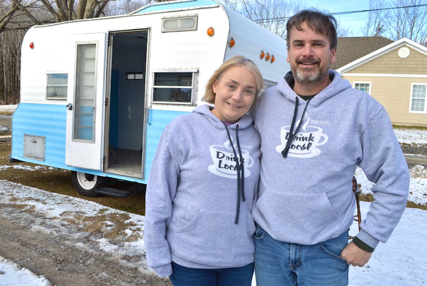 Steve Smith of Coxheath, owner of Bungalow Beans Coffee, and his wife Heather bought a vintage 1968 DeCamp camper which he plans to open in the spring offering coffee beans, ground coffee and brewed coffee along with homemade treats.