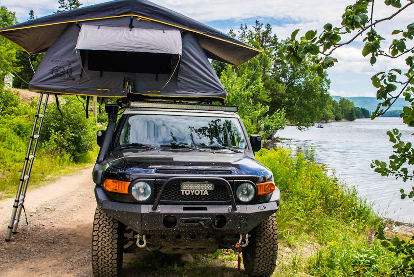 Baddeck Bay native Izaak Hudson is preparing to launch Cape Breton Overlanding this June. The business provides the rental of an off-road vehicle with a roof top tent and mattress that unfolds like an accordion along with many other camping amenities.