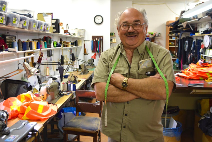 Gerd Bruckschwaiger, owner of Gerd’s Tailor Shop and Art Gallery on Grand Lake Road in Sydney. After 55 years, Bruckschwaiger says he has retired and is preparing to hit his bucket list that includes everything from painting more to acting and taking a course in philosophy.