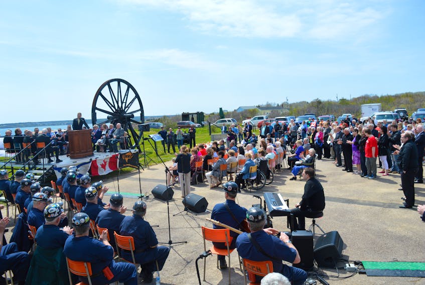 A large crowd, including the Men of the Deeps, attended the 92nd annual Davis Day ceremony at the Cape Breton Miners’ Museum in Glace Bay in 2017. The service returns to New Waterford this year.