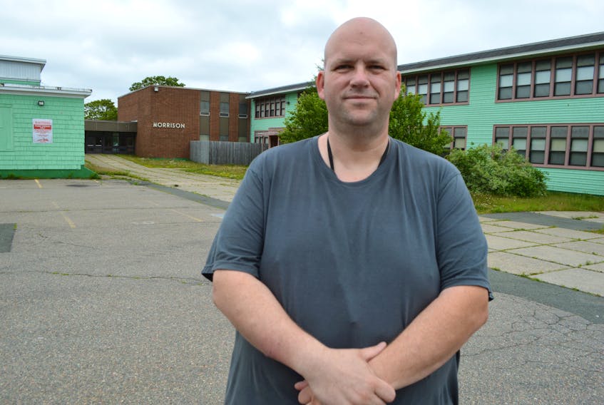 Greg Barnes, manager of the Morrison Campus Y’s Men’s Centre, stands in front of the building in Glace Bay. Barnes has been hired by the club to manage the building and get events and programs up and running.