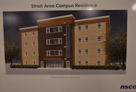 This is an artist’s’ rendition of the proposed $7-million, 51-bed residence for Nova Scotia Community College’s Strait Area Campus announced by the province on Monday.