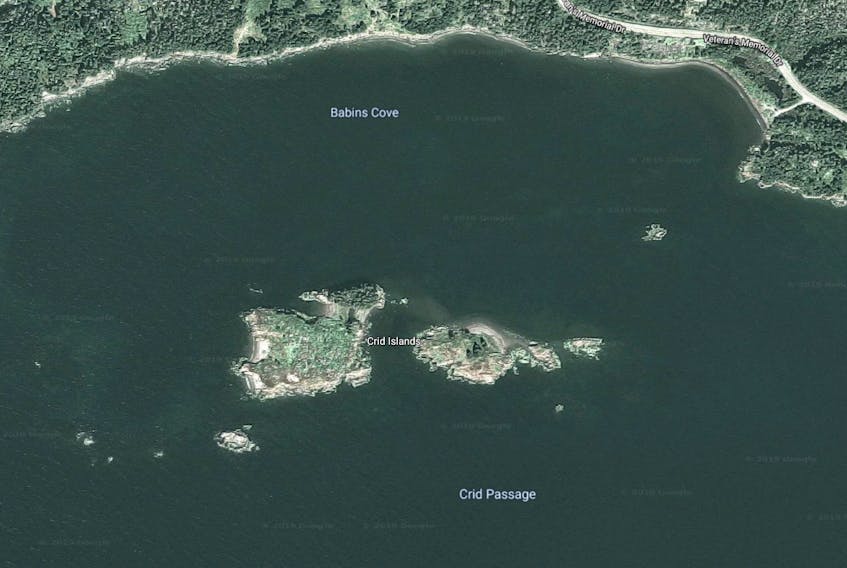 This is a Google satellite image of the Crid islands. The province is in the process of obtaining the islands, which have no known owner, to add to the province province’s habitat for wildfowl.
