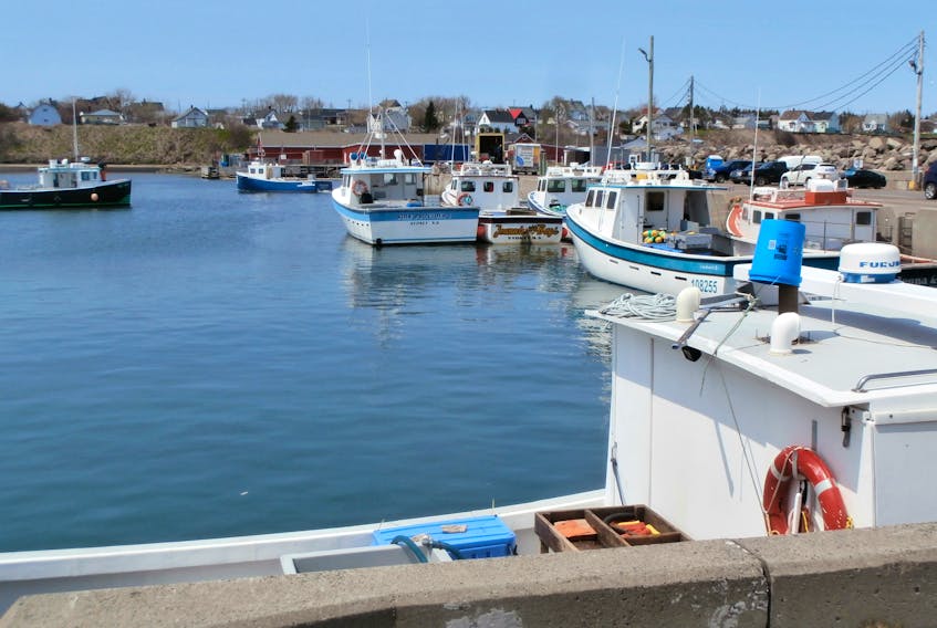 This recent photo shows the modern boats used in the lobster fishery today.