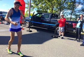 James MacLellan of Sydney won the men’s marathon in a time of 2:33:37 — a new record — at the 2018 edition of the Cape Breton Fiddlers Run on Sunday in Sydney.