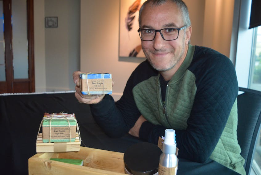 Cory Moore, owner of Nova Soapia, a Cape Breton-owned skin care business in Portage, near Sydney, is looking to economic development agencies to assist in getting his product to markets outside of the province.