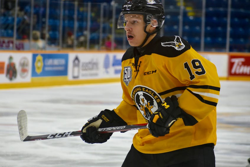 Shaun Miller is in his first full season with the Cape Breton Screaming Eagles. The East Hants product was inspired to play hockey by his grandfather, Randy Miller, who played 10 seasons in the American Hockey League.