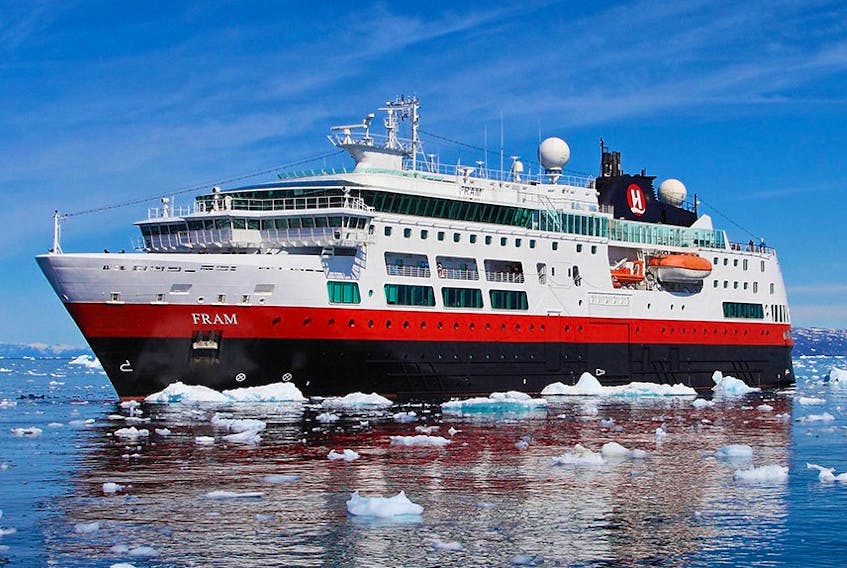 The MS Fram, owned by Norwegian cruise line Hurtigruten Group, will arrive in Louisbourg on April 26 — Day 12 of a 16-day tour from New York to St. John’s, N.L. It will be the first of nine expedition and luxury cruise visits to the historic French community this year.
