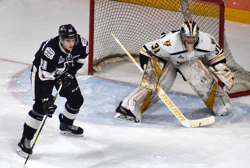 Former Cape Breton Screaming Eagle fan favourite Drake Batherson was a constant threat to goalie Kevin Mandolese during his return to Centre 200 on Sunday as a member of the visiting Blainville-Boisbriand Armada. Batherson, who was traded to the suburban Montréal team in January, scored two goals to lead the Armada to a 4-1 win.