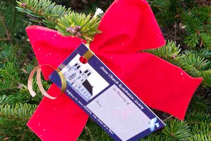 Shown are memorial ribbons people can purchase in advance or at the third annual Tree of Hope and Remembrance Christmas tree lighting ceremony at St. Alphonsus Church Sunday at 6 p.m.