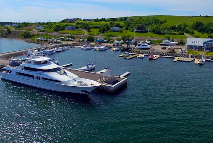 This 2018 photograph shows a superyacht berthed at the Northern Yacht Club in North Sydney. The club is upgrading its dock facilities to better accommodate the luxury vessels that usually exceed 100 feet in length.