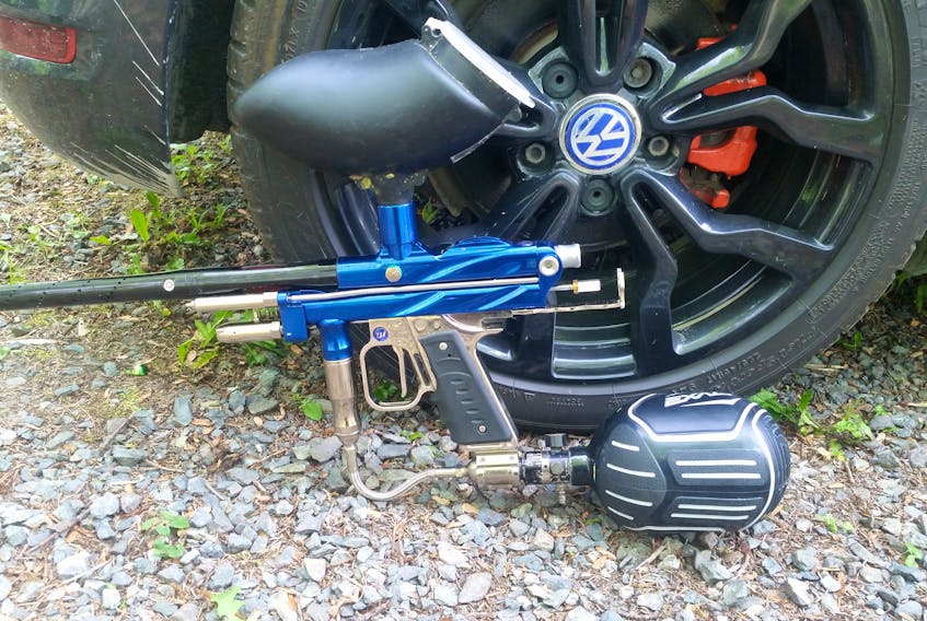 Shown is one of the paintball markers taken from the Cape Breton County Paintball Club on Monday. An estimated $5,000 worth of equipment was stolen.