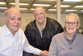 Jack Gardiner, left, Charlie Stephen, centre, and Fred Miles will be among the singers taking part in Sunday’s Cape Breton Chordsmen gospel concert at Sydney’s United Heritage Church.