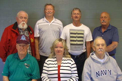 Here is the committee responsible for the D-Day celebration planed for Sunday at the Emera Centre Northside. Front, from left, are John MacNeil, Krista Dove and Walter Stewart, Back, from left, are Len Boudreau, Vince Penney, Steve Blackie and Bill Timbury.