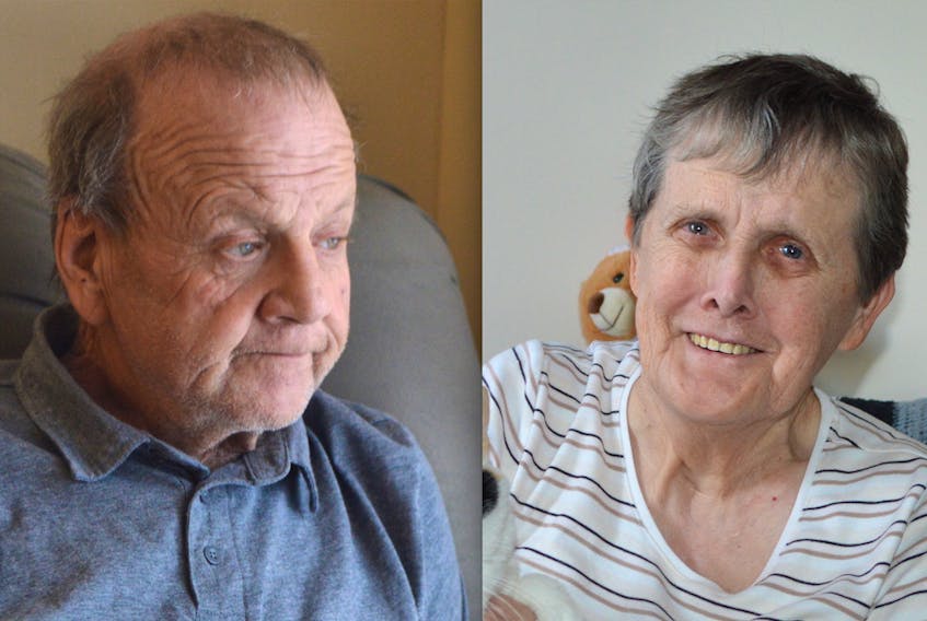 Originally of Ingonish, Clyde Harvey, left, has been alone on Christmas Day for many years. Judy James, 72, of Sydney has spent past Christmas Days with her cat.