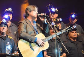 Bruce Guthro performs with the Men of the Deeps at the Givin’ Back to the Mac benefit concert at Centre 200 on May 15, 2016 in this Cape Breton Post file photo.