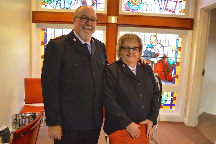 Majors Rocky and Janice Bishop of the Salvation Army in Glace Bay and New Waterford are seen here at the church in Glace Bay.