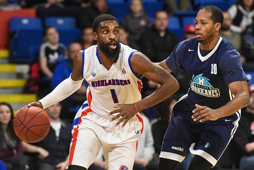 Bruce Massey Jr., left, scored 24 points to lead the Cape Breton Highlanders to victory over the Moncton Magic. (file photo)