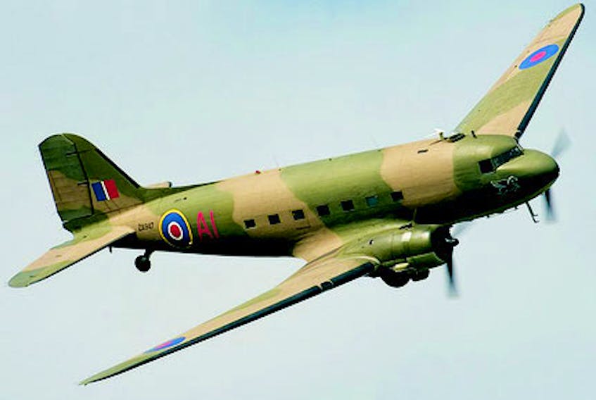A twin engine English troop transport Douglas C-47 Dakota is shown in this file photo. Donald John MacDonald was in a similar plane which was shot down during the Second World War.