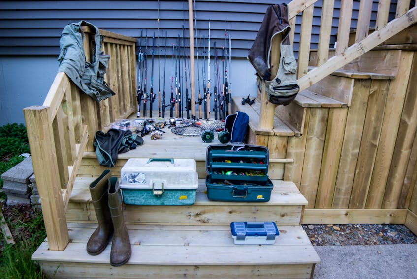 Shown is some of the fishing gear that has been donated to Talbot House by the general public. The donated gear came after a board member made an appeal through social media.