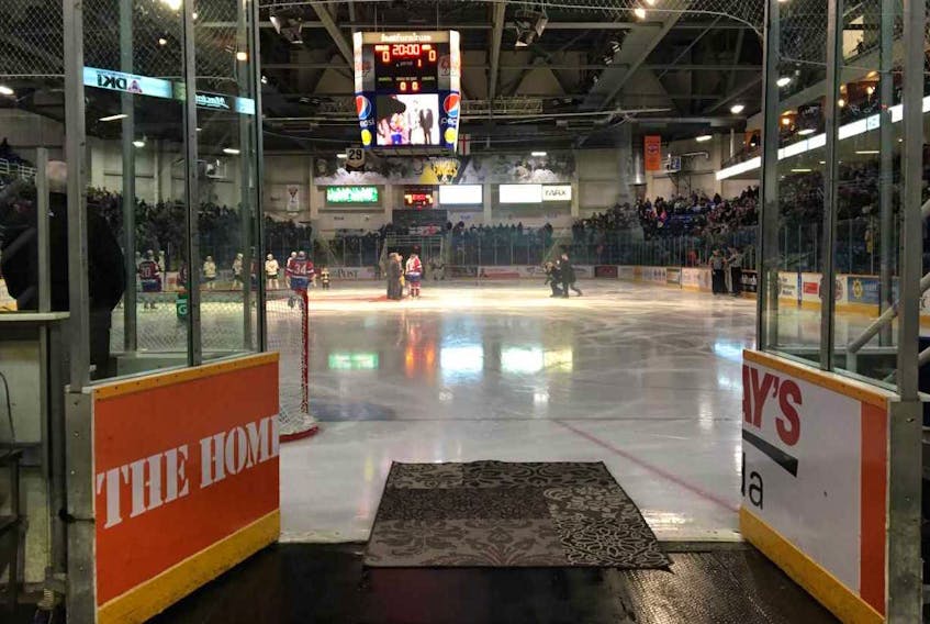 The ice surface at Centre 200 in Sydney. General manager Paul MacDonald says the ice is in good condition following an issue with the ice plant’s oil heater that forced the postponement of the Cape Breton Screaming Eagles game against the Acadie-Bathurst Titan on Saturday.