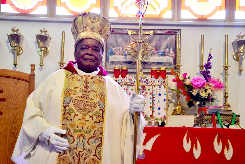 This Cape Breton Post file photo shows Archbishop Vincent Waterman being officially installed as Patriarch Vincent the 1st during an October 2015 Sunday mass at St. Phillip’s African Orthodox Church. Waterman passed away this week at the age of 93 years.