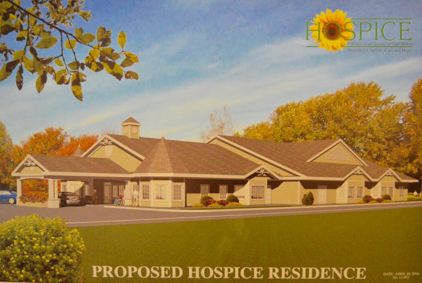 This conceptual drawing shows what the proposed palliative care hospice residence will likely look like when it is completed. The campaign to build the $5.2-million facility is spearheaded by the Hospice Palliative Care Society of Cape Breton in partnership with the Membertou First Nation which on Monday announced it is contributing $1.2 million worth of land and onsite services. The Society’s Circle of Care Campaign is at 60 per cent of its target but is still looking to raise another $2 million.