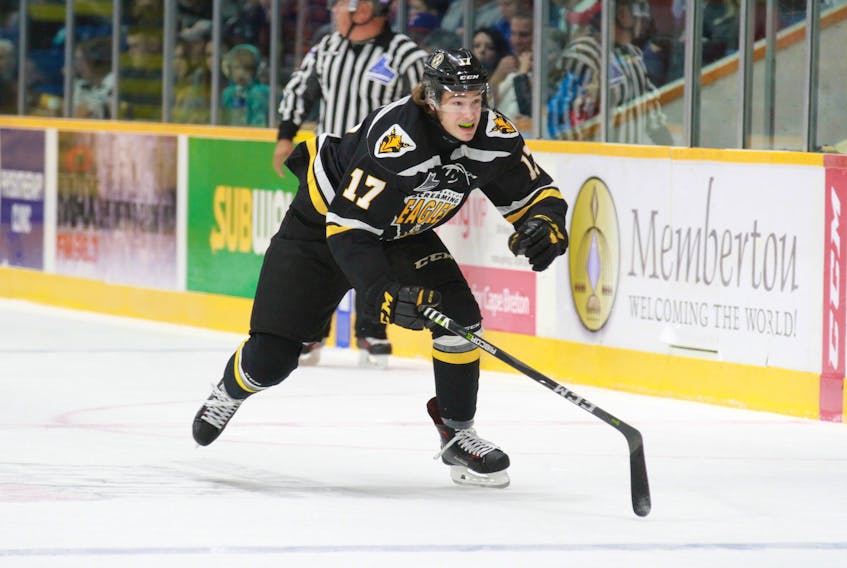 Olivier Bourret was the hero for the Cape Breton Screaming Eagles in their 5-4 triple overtime win over the Drummondville Voltigeurs on Saturday at the Centre Marcel Dionne.