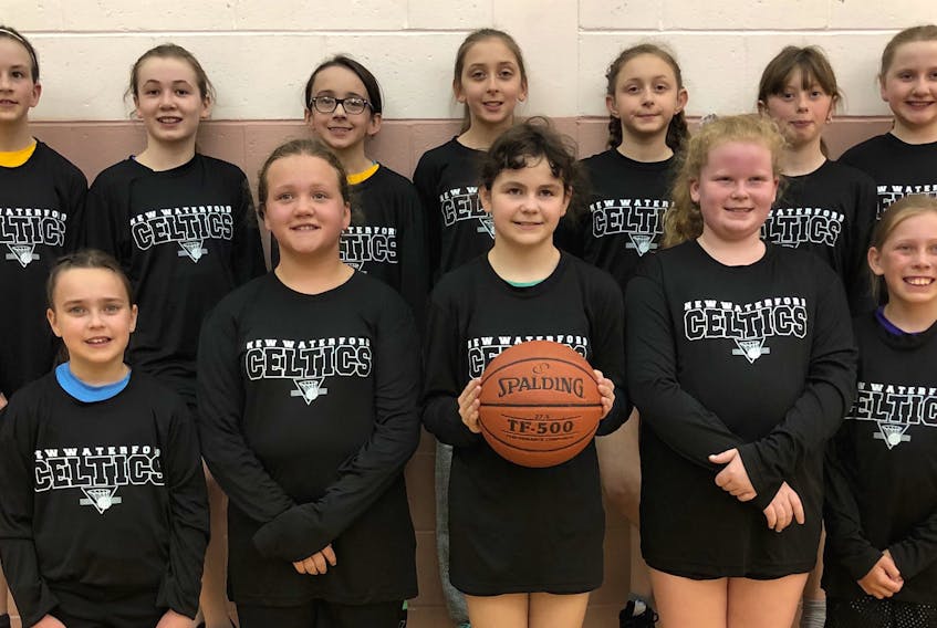 The New Waterford Celtics will host the annual Jim (Fox) Chiasson Girls Basketball Tournament this weekend at Greenfield Elementary School in River Ryan. Front row, from left, are Claire Morrison, Molly MacDonald, Dahlia Crawford-Katz, Lylah Sampson and Anna Kaupp. Back row, from left, are Abby McSween, Neely Pheifer, Jessie Corbett, Emma McNeil, Ella McNeil, Emma Gillis, Macey MacDonald. Missing is Sophia Hillier.