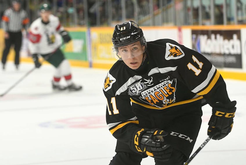 Alex Drover of the Cape Breton Screaming Eagles was drafted 10th overall by the local Quebec Major Junior Hockey League team in June. Drover is currently adjusting to the pace of the league and has one goal and six points in 11 games.