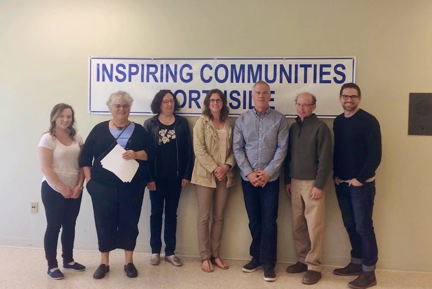 People involved in Northside Rising project team and its engagement committee include, from left, Paula Boutilier, SchoolsPlus, Carol MacLellan, community health board, Dorothy Halliday, Community Cares Youth Outreach, Christina Lavery, Public Health, Dan Bunbury, project lead, Northside Rising, Eric Leviten-Reid, New Dawn, and Ethan Fenton, Cageless Content.