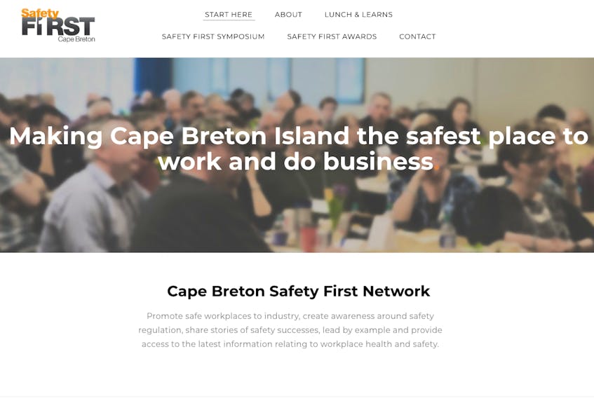 The website for the Safety First in Cape Breton Network is shown.