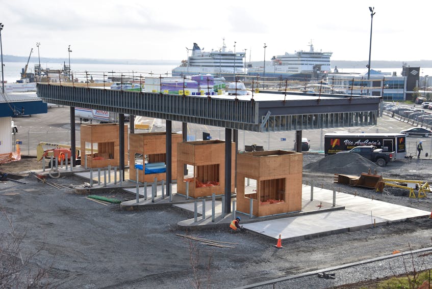 Construction is well underway at the Marine Atlantic terminal in North Sydney as the company undertakes enhancements to its marshaling area and ticket booth infrastructure. The company expects work to be finished at the location in January.