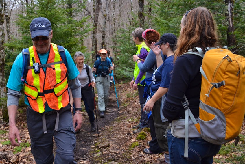 Hikers are shown participating in a hike as part of last year’s Hike Nova Scotia Summit in Tatamagouche, N.S. This year’s summit will take place May 11-13 in Ingonish.