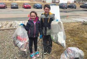 Ana Harpell and her brother Max Harpell took part in the seaside cleanup in Louisbourg on April 27 with their grandmother. The event is one of many being scheduled around Nova Scotia tackling litter cleanup of shorelines, roads and communities happening this spring.