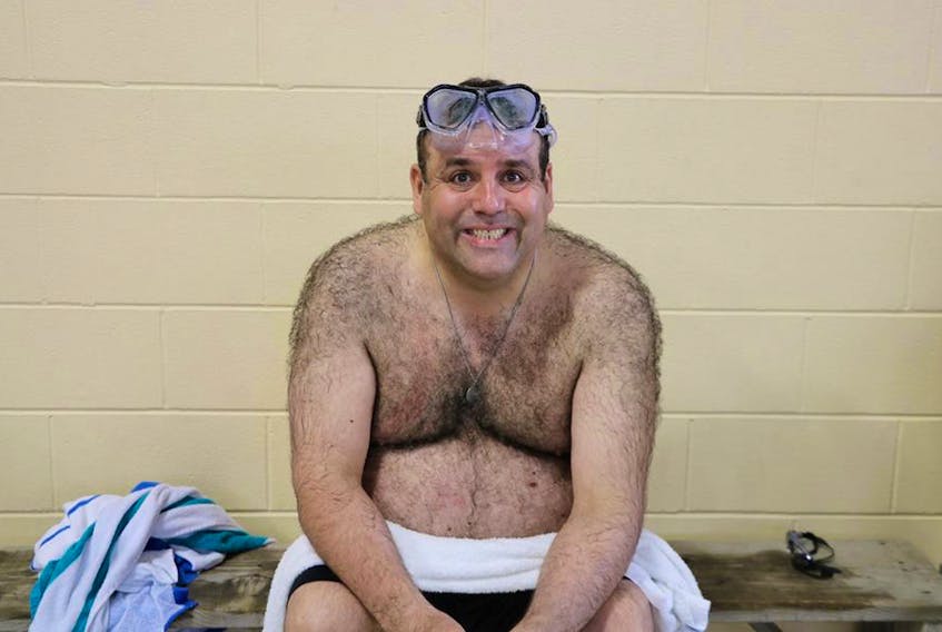 Special Olympics swimmer Brian DiPersio is shown taking a break from the pool. The 50-year-old Charlottetown native, who now lives in Sydney, will represent Nova Scotia at the Special Olympics Canada 2018 Summer Games in Antigonish.