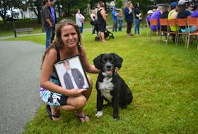 Ashley Fennell went to the Overdose Awareness Day event at Wentworth Park in Sydney on Friday to remember her friend, Neil Gracie, who died 11 years ago, and for whom she named her dog. She said she is one of the fortunate ones to have overcome her own addiction, marking about 11 years of sobriety.