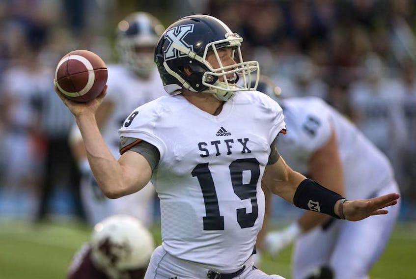 St. Francis Xavier rookie quarterback Bailey Wasdal leads the X-Men into the AUS football semifinal against the Acadia Axemen on Saturday in Antigonish.