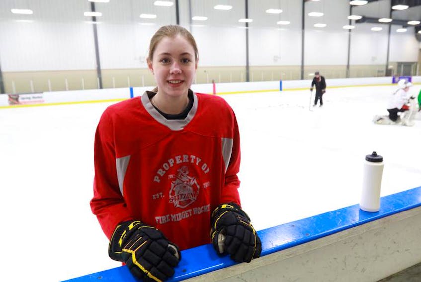 Station Six Fire’s Ellen Laurence. The team is heading to a national tournament in Sudbury, Ont., for the Esso Cup.