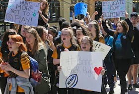 High school students rally outside the Nova Centre on May 3 to save their sport of rugby from being banned by the Nova Scotia School Athletic Federation. In the furor that ensued, education minister Zach Churchill ordered the sport reinstated, and in a meeting of interested parties Rugby Nova Scotia agreed to run provincials.