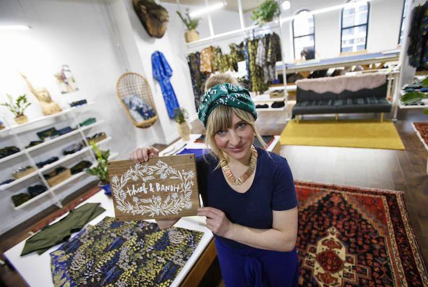 Amie Cunningham of The Thief and Bandit started her women’s and children’s closthing business 10 years ago and now she’s opened a retail and production space on Barrington Street in Halifax.