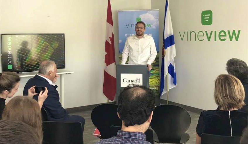 Richard van der Put, founder and CEO of VineView is shown at 2018 funding announcement. In a recent interview he said his company hopes to close a $10 million funding round near the end of 2019.