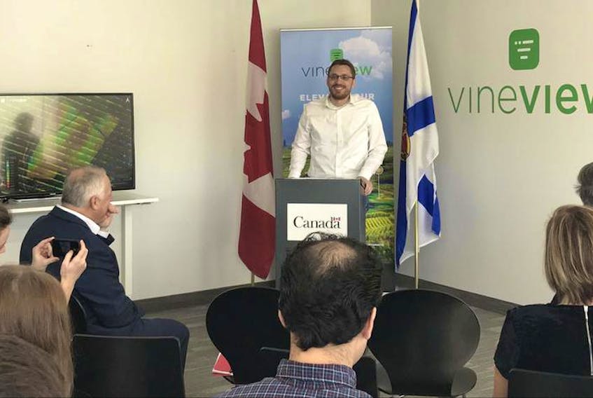 Richard van der Put, founder and CEO of VineView is shown at 2018 funding announcement. In a recent interview he said his company hopes to close a $10 million funding round near the end of 2019.