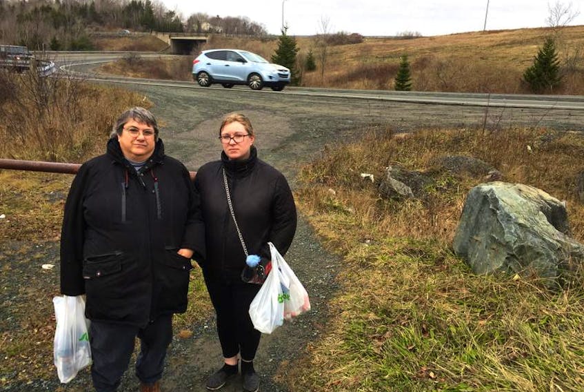 Charlene Kuhn and her daughter Helena O’Rourke live at Manor trailer court in Lower Sackville and say they have little choice but to walk the busy Beaver Bank Connector each day.