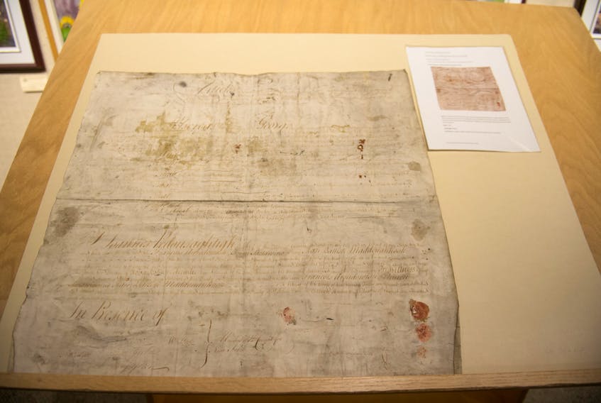 The 1749 Chebucto renewal of the Peace and Friendship Treaty of 1725 at the Nova Scotia Archives.