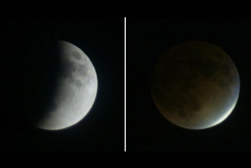 On Nov. 8, 2003, the earth and sun was aligned in such a way that the shadow of the earth crept across the surface of the moon, creating a lunar eclipse. What you see here will happen again on Saturday, Jan. 20.