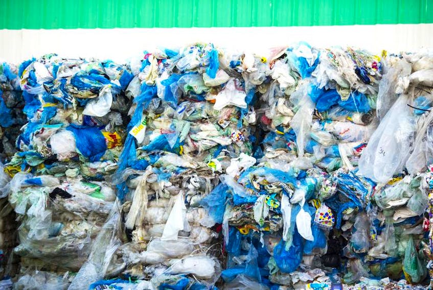 Piles of plastic bags are seen outside HRM’s recycling plant in Bayers Lake. Most food safety regulations are not really aligned with the industry’s environmental obligations, says Sylvain Charlebois, but it appears as though consumers see the environment as a more important factor than food safety.