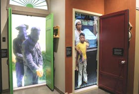 Two of the three fear doors that are part of the Refuge Canada exhibit.