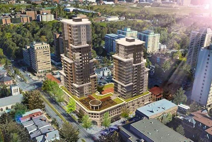 An artist's rendering of a proposed development at Spring Garden Road and Robie Street.