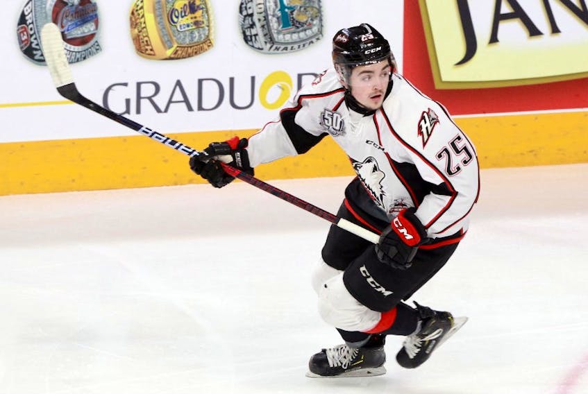 Cole Harbour’s Tyler Hinam is in his third season with the Rouyn-Noranda Huskies. ERIC WYNNE / The Chronicle Herald